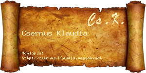 Csernus Klaudia névjegykártya