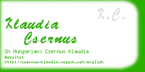 klaudia csernus business card